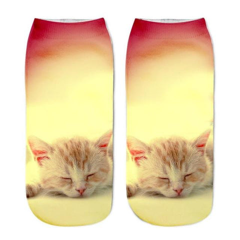 3D Cat Printed Anklet Socks NEW 2018 - Plenty of Waist